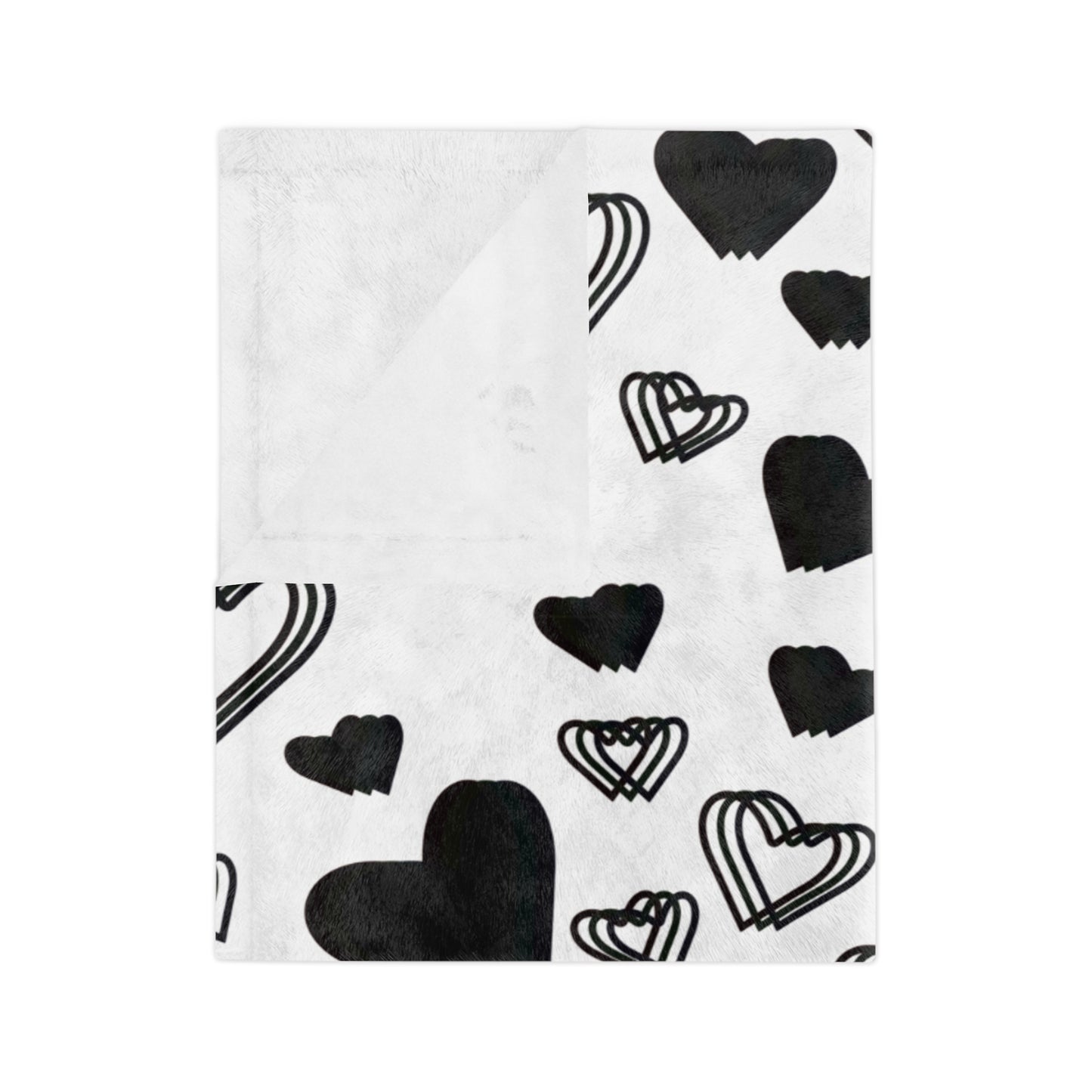 Black Heart Pattern Velveteen Microfiber Blanket