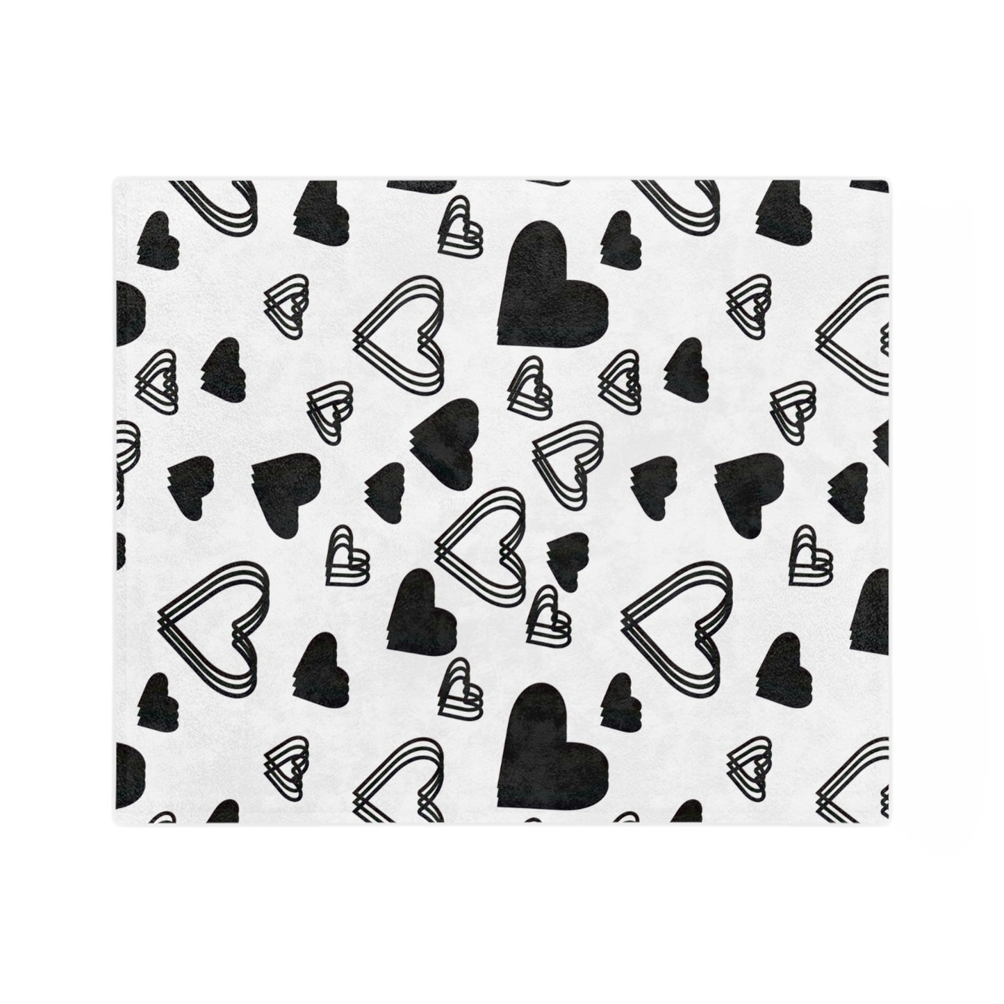 Black Heart Pattern Velveteen Microfiber Blanket