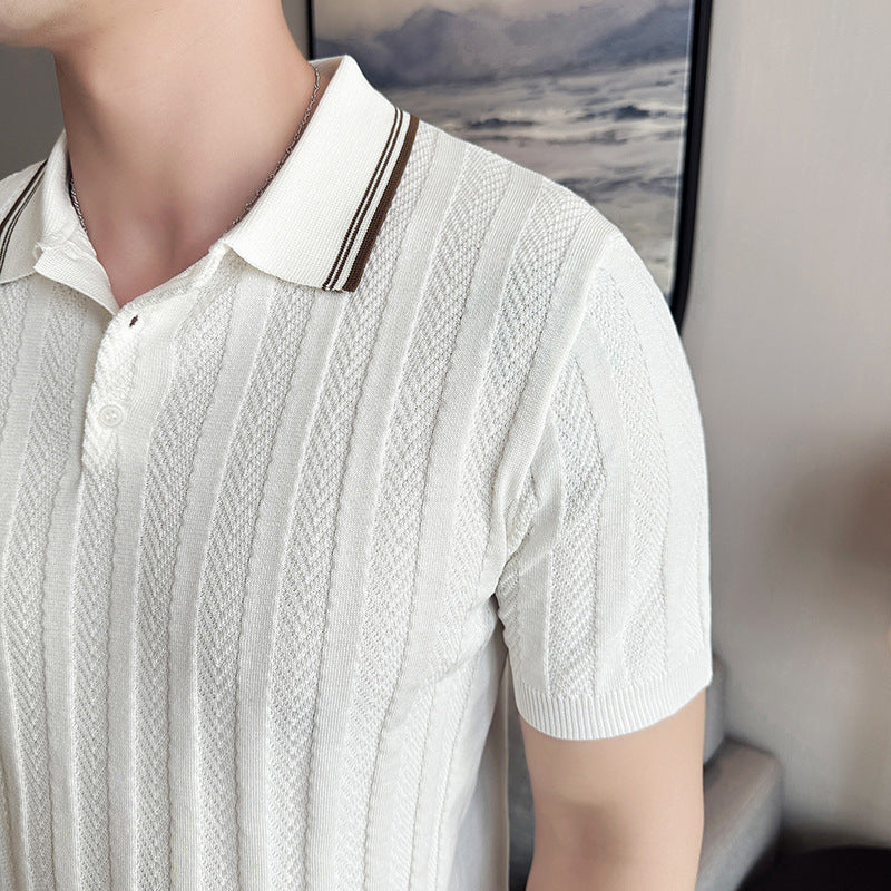 Men’s Slim Fit Polo Shirt – Casual, Lightweight, Mature Style T-Shirt