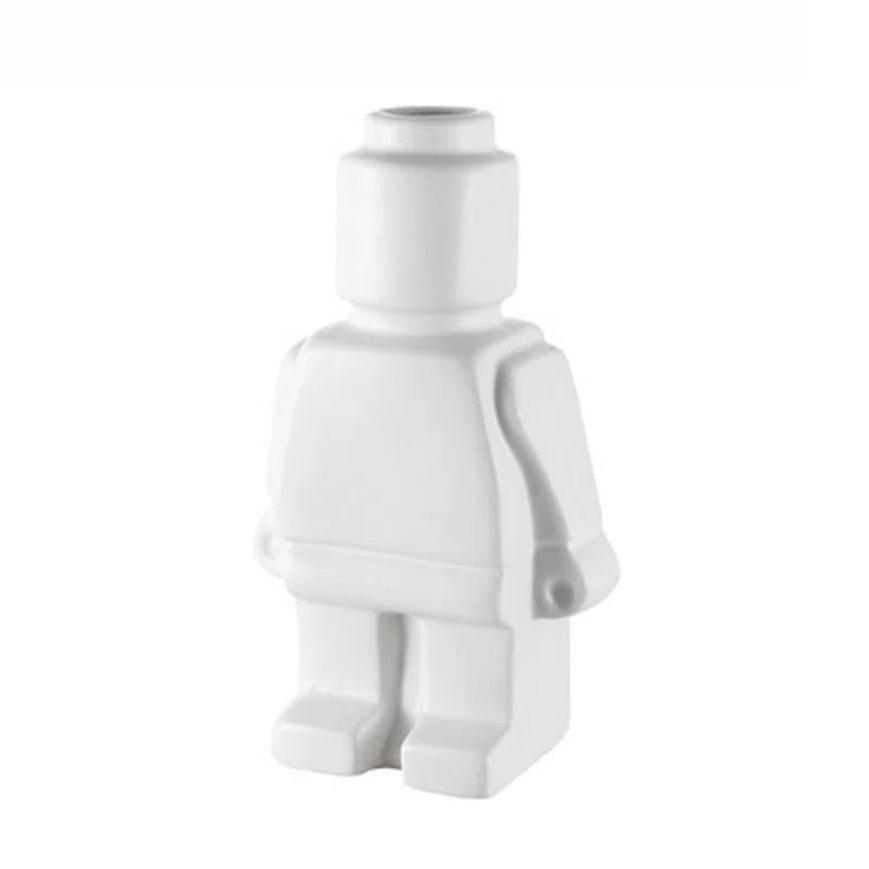 Robot Resin Vase – Creative Home Decor for Living Room & Dried Flower Display