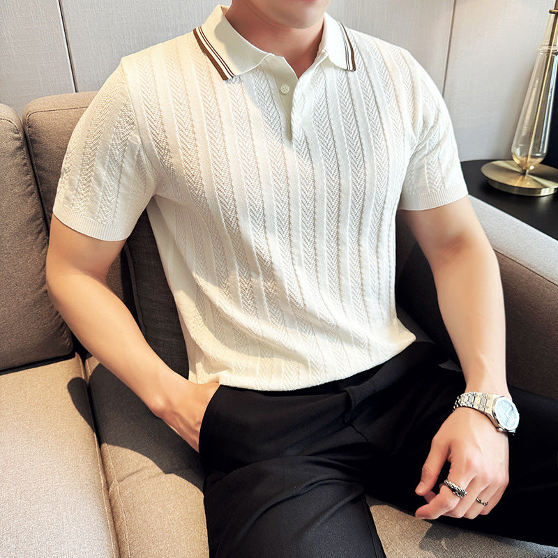 Men’s Slim Fit Polo Shirt – Casual, Lightweight, Mature Style T-Shirt