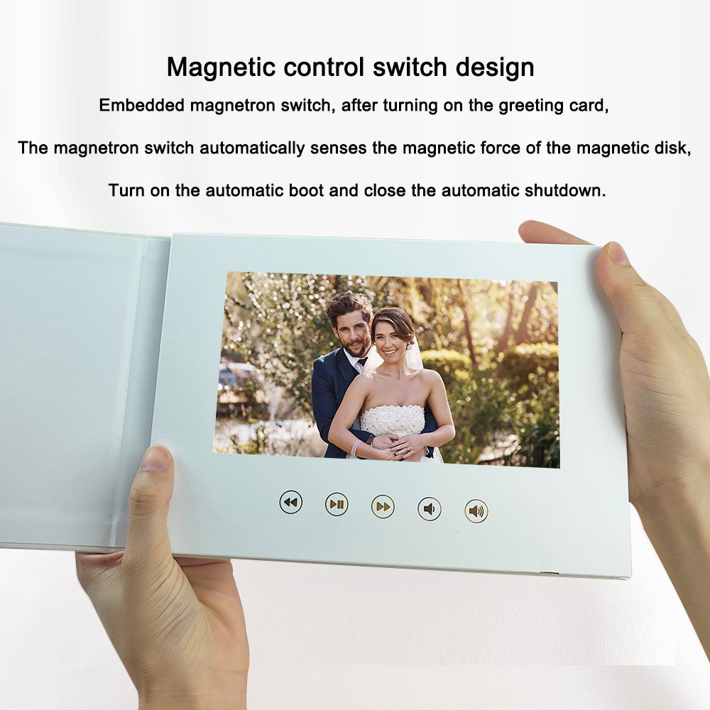 Multi functional commercial wedding video invitation letter linen material video brochure