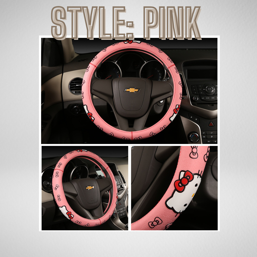 Fashionable Car Steering Wheel Cover - Hello Kitty Design