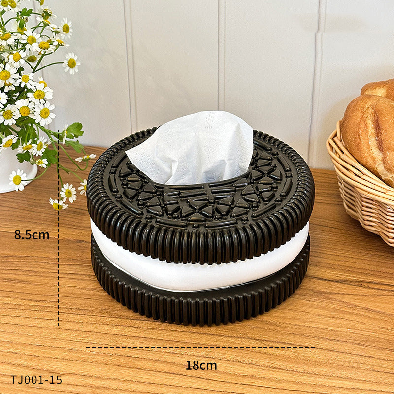 Minimalist Oreo-Inspired Tissue Box – Decorative Desktop Accessory for Living Room & Bedroom