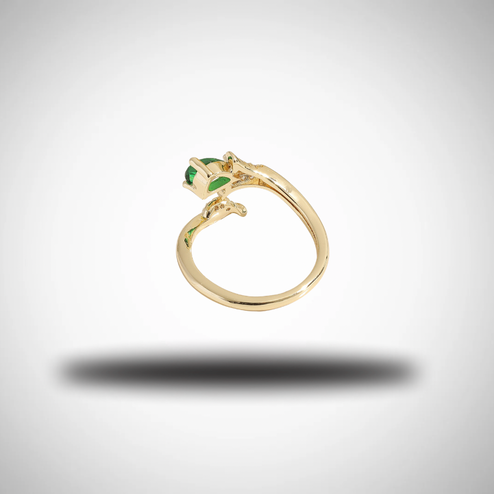 Gold Copper Plated Inlaid Zircon Ring