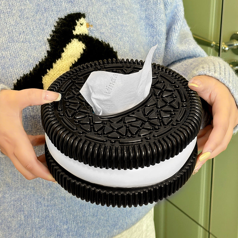 Minimalist Oreo-Inspired Tissue Box – Decorative Desktop Accessory for Living Room & Bedroom