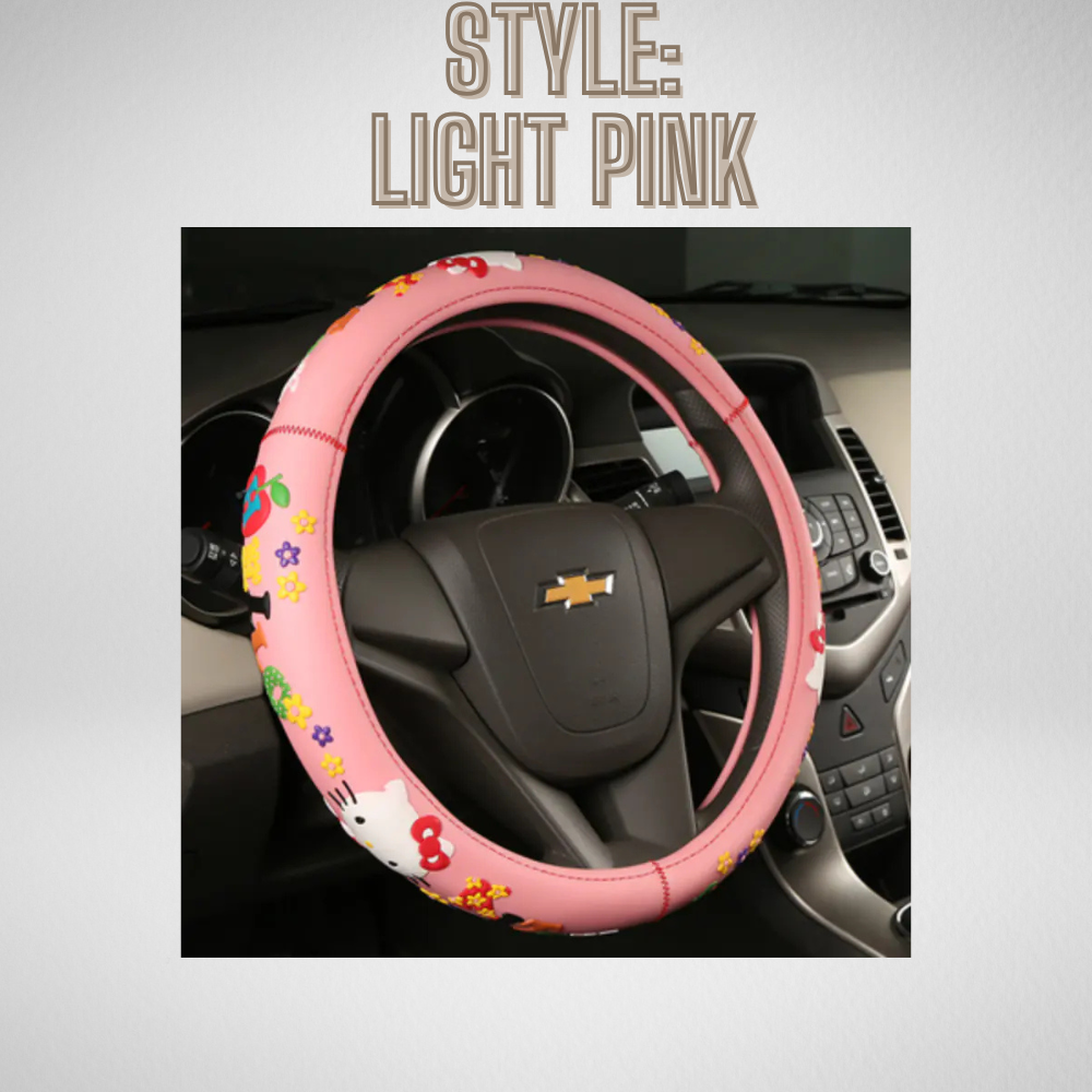 Fashionable Car Steering Wheel Cover - Hello Kitty Design