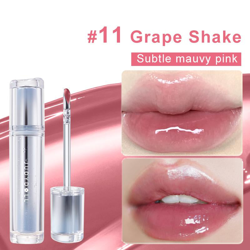 Judydoll Ice Watery Lip Gloss, Mirror Lip Glaze, Glossy Lip Stain, Transfer-Proof, Metal Applicator, Waterproof, Long-Lasting, Moisturizing, Liquid Lipsticks, Plumping, Not Easy to Fade, Makeup, Cosmetic, Holiday Gift, Springtok