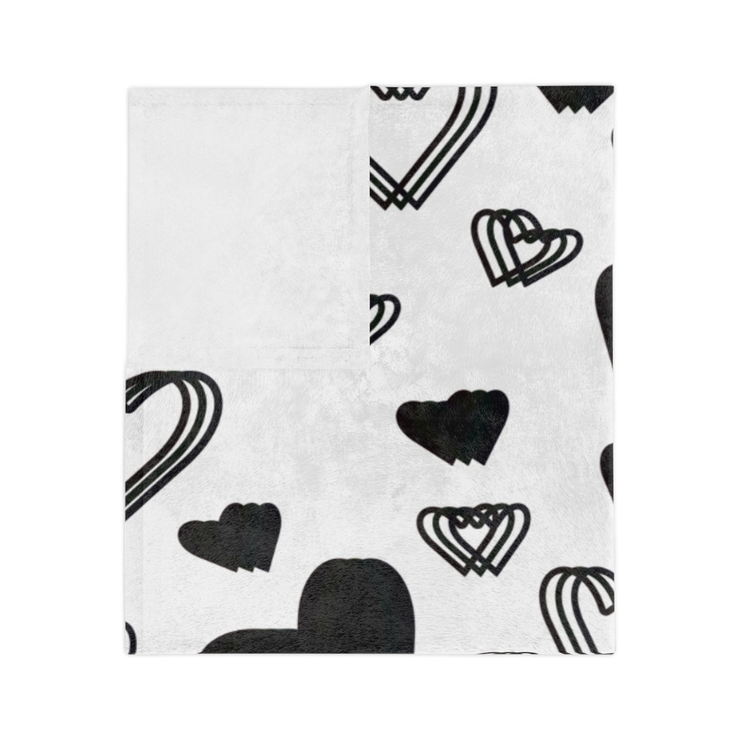 Black Heart Pattern Velveteen Microfiber Blanket