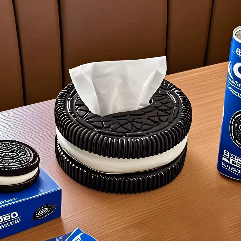 Minimalist Oreo-Inspired Tissue Box – Decorative Desktop Accessory for Living Room & Bedroom