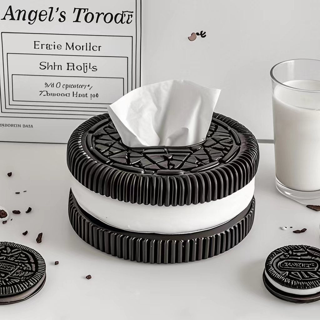 Minimalist Oreo-Inspired Tissue Box – Decorative Desktop Accessory for Living Room & Bedroom