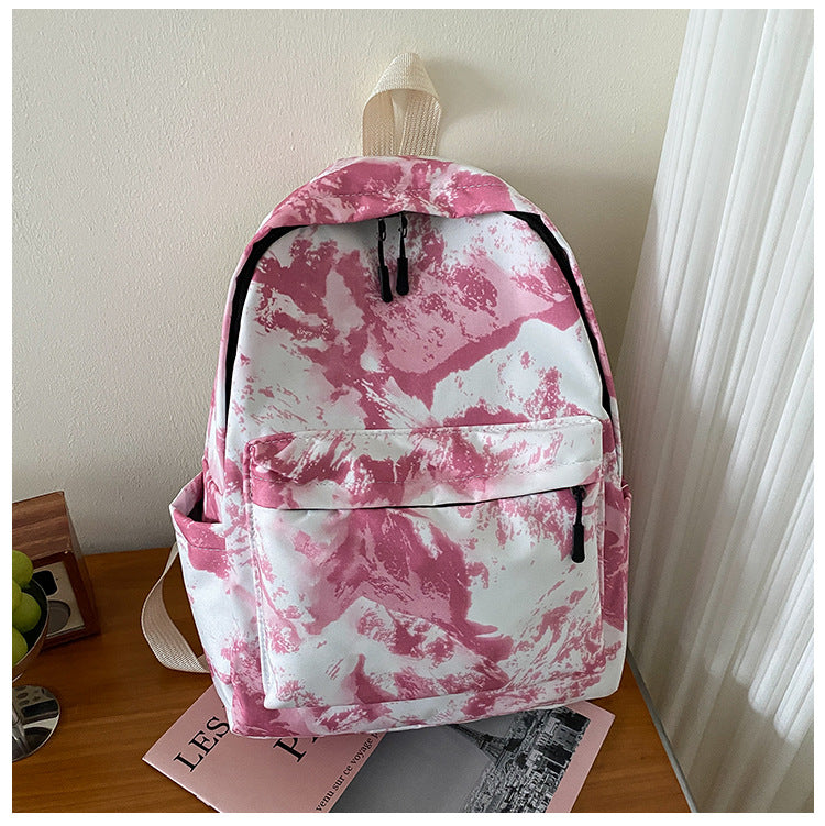 Women’s Trendy Casual School Backpack – Small Travel Bag with Simple Western-Style Oil Painting Design