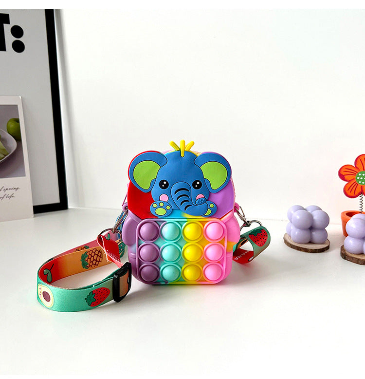 Children’s Silicone Bubble Crossbody Cartoon Animal Small Backpack/bag/Purse