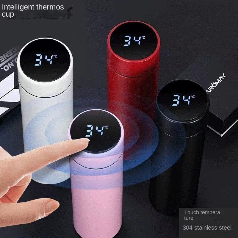 Smart Insulated Stainless Steel Water Cup – Portable Temperature Measurement Mug, Home & Travel Gift, Custom Engraving Available