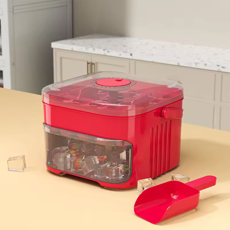 50 pcs Cavity Ice Maker Set – Large Capacity, Food-Grade (Double-Layer) Ice Storage Bucket with Ice Ball Molds for Home Use