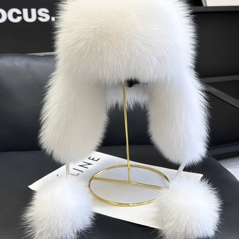 Women’s Faux Fur Hat – Winter Ski Hat with Ear Protection, Warm Snow Hat for Women & Kids