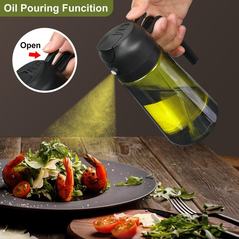 16Oz Light-Blocking Tinted Olive Oil Dispenser for Kitchen - Versatile Sprayer & Pourer for Cooking, Air Fryer, Baking, Salad, and BBQ