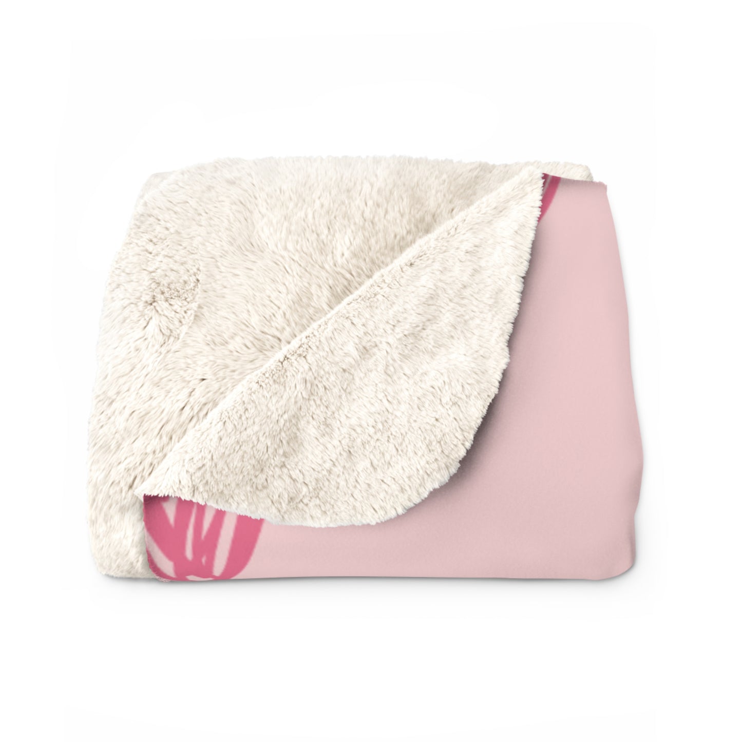 Cozy Pink Heart Sherpa Fleece Blanket 50x60