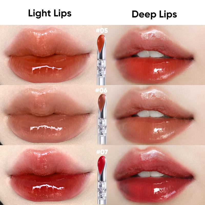 Judydoll Ice Watery Lip Gloss, Mirror Lip Glaze, Glossy Lip Stain, Transfer-Proof, Metal Applicator, Waterproof, Long-Lasting, Moisturizing, Liquid Lipsticks, Plumping, Not Easy to Fade, Makeup, Cosmetic, Holiday Gift, Springtok