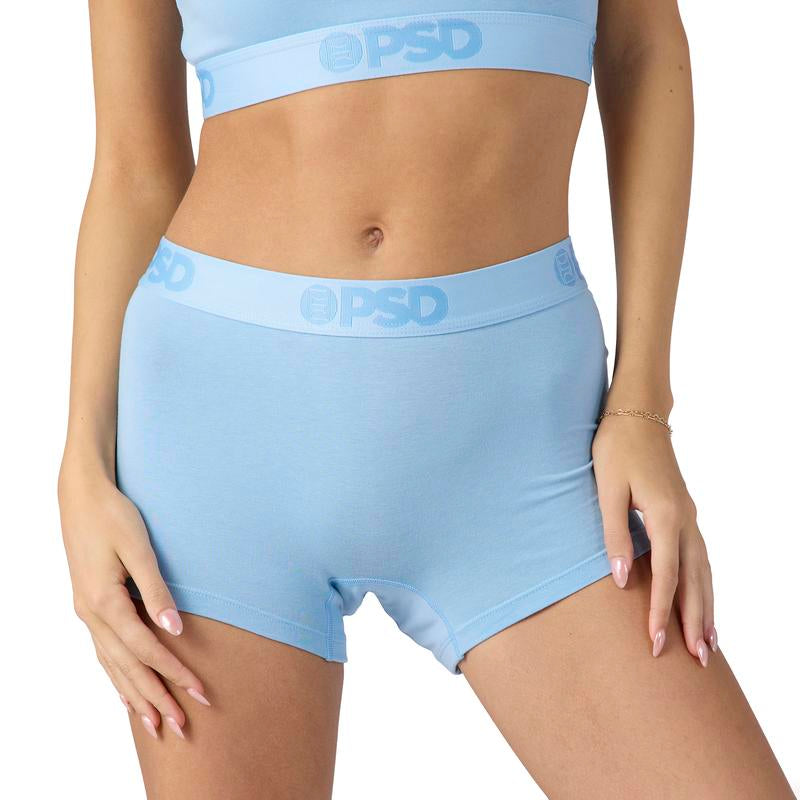 PSD Women'S Baby Blue Solid Light Blue Boyshort Underwear - Premium Modal Fabric Bottom Breathable