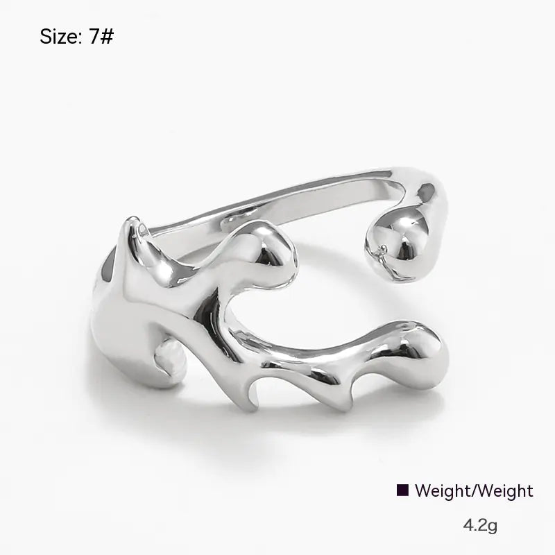 Irregular Metal Unique Ring Design for Women
