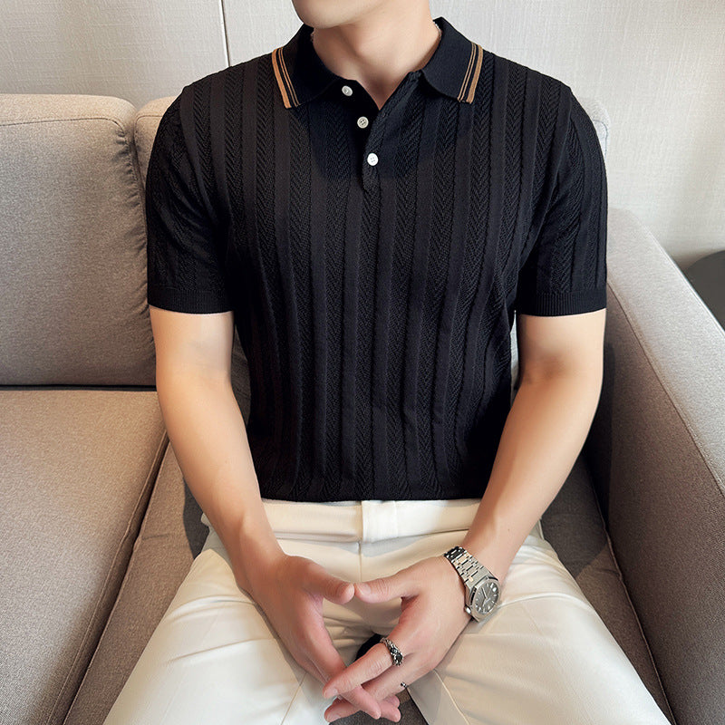 Men’s Slim Fit Polo Shirt – Casual, Lightweight, Mature Style T-Shirt