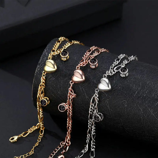 Couple Bracelet Simple Projection in 100 Languages