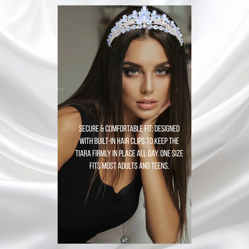 Light Blue Crystal Princess Crown/Tiara
