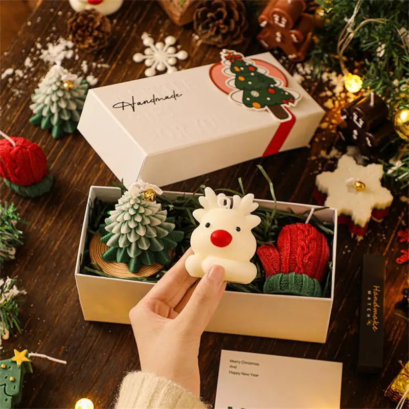 Christmas Scented Candle Creative Mini Gloves Candle Ornaments Christmas Candles for Home New Year Table Decoration Gift