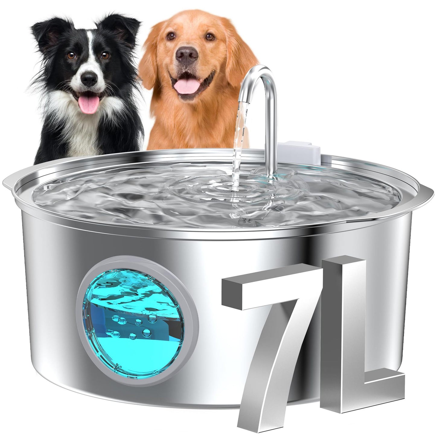 Stainless Steel Pet Water Fountain – Large Capacity Automatic Dispenser with Heating & Circulating Water for Cats and Dogs