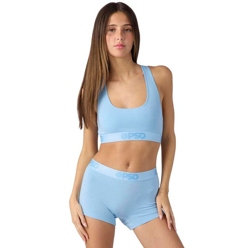 PSD Women'S Baby Blue Solid Light Blue Boyshort Underwear - Premium Modal Fabric Bottom Breathable