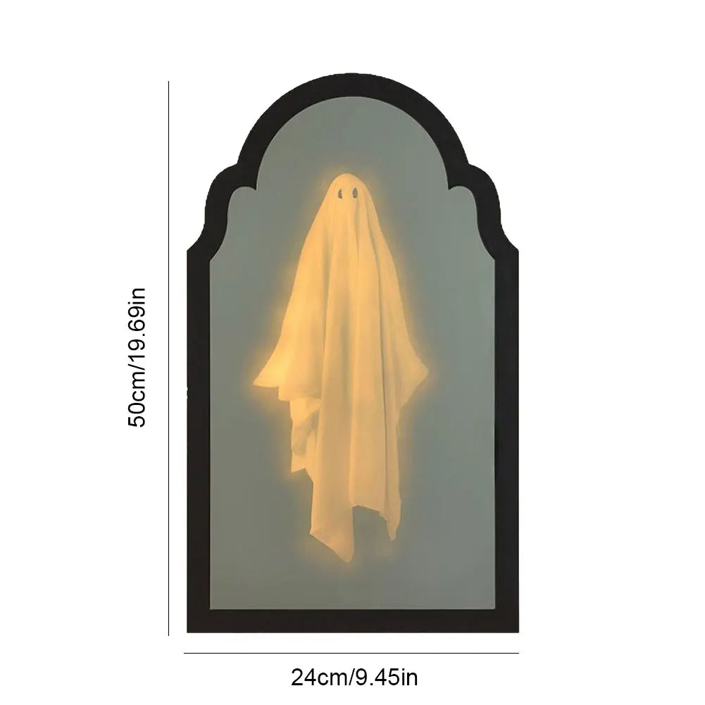 Halloween Ghost Mirror Night Light Cute Halloween Home Accessories Spooky Halloween Hologram Ghost Halloween Decor