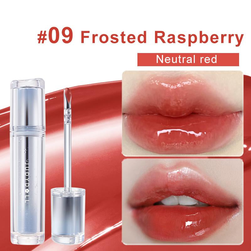 Judydoll Ice Watery Lip Gloss, Mirror Lip Glaze, Glossy Lip Stain, Transfer-Proof, Metal Applicator, Waterproof, Long-Lasting, Moisturizing, Liquid Lipsticks, Plumping, Not Easy to Fade, Makeup, Cosmetic, Holiday Gift, Springtok