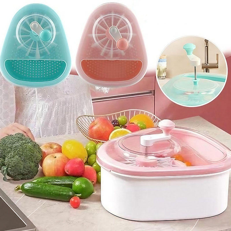 Hands-Free Fruit Washing Basin with Draining Basket – Removes Pesticides & Stains Easily