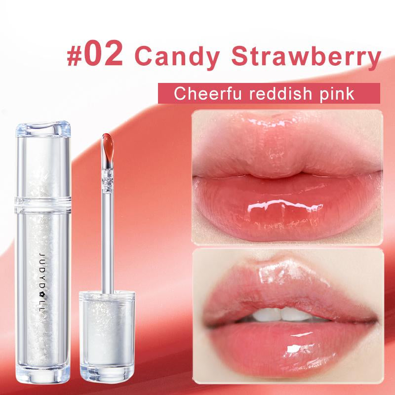 Judydoll Ice Watery Lip Gloss, Mirror Lip Glaze, Glossy Lip Stain, Transfer-Proof, Metal Applicator, Waterproof, Long-Lasting, Moisturizing, Liquid Lipsticks, Plumping, Not Easy to Fade, Makeup, Cosmetic, Holiday Gift, Springtok