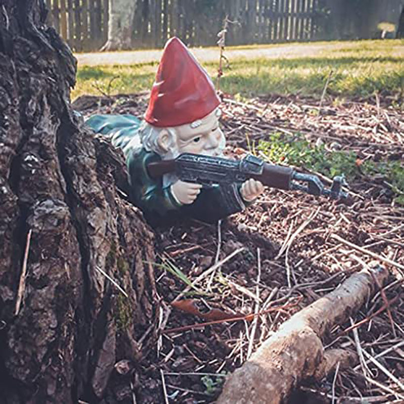 Funny Army Gnome Resin Garden Statue – Outdoor Dwarf Decor, Desk Ornament (3pcs, 2025)