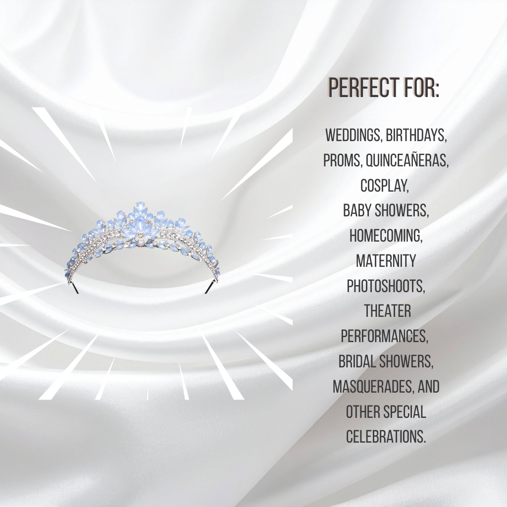 Light Blue Crystal Princess Crown/Tiara