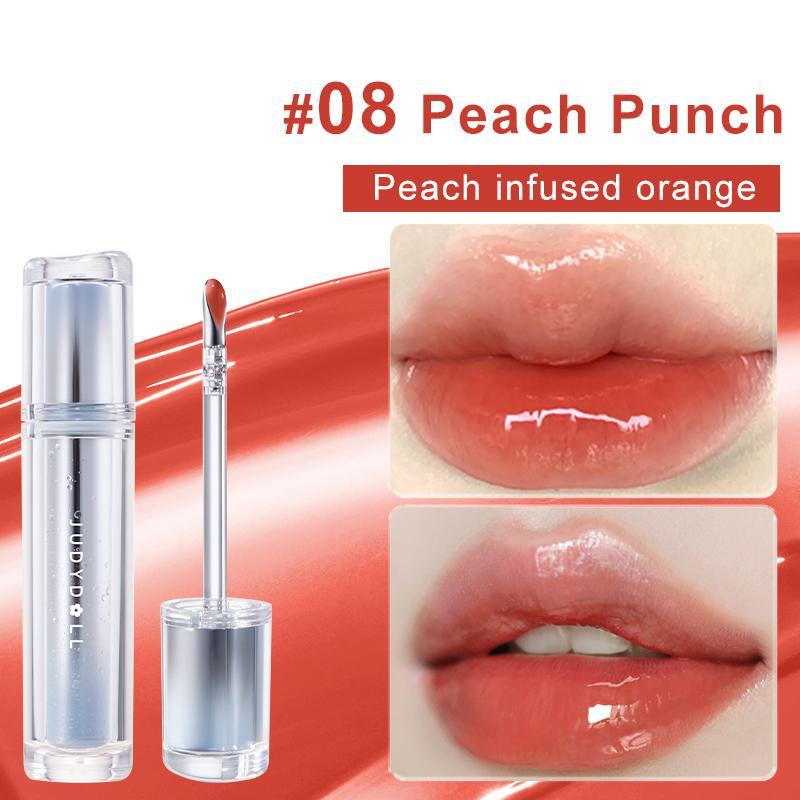 Judydoll Ice Watery Lip Gloss, Mirror Lip Glaze, Glossy Lip Stain, Transfer-Proof, Metal Applicator, Waterproof, Long-Lasting, Moisturizing, Liquid Lipsticks, Plumping, Not Easy to Fade, Makeup, Cosmetic, Holiday Gift, Springtok