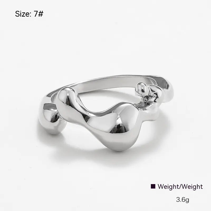 Irregular Metal Unique Ring Design for Women