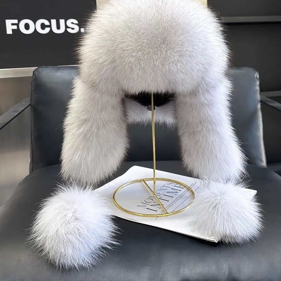 Women’s Faux Fur Hat – Winter Ski Hat with Ear Protection, Warm Snow Hat for Women & Kids