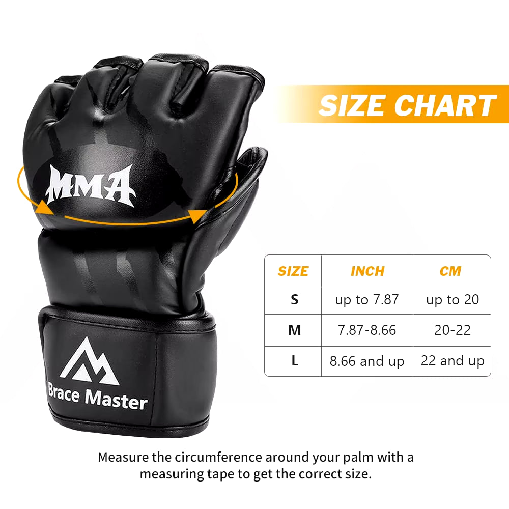 Half Finger Boxing Gloves PU Leather MMA Fighting Kick Boxing Gloves Karate Muay Thai Training Workout Gloves Training Gear Men