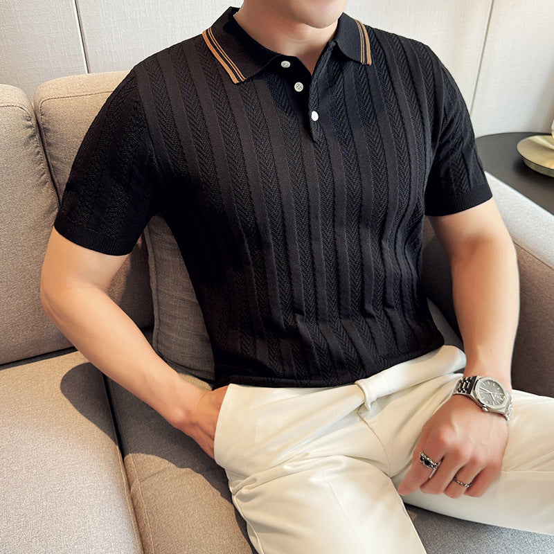 Men’s Slim Fit Polo Shirt – Casual, Lightweight, Mature Style T-Shirt