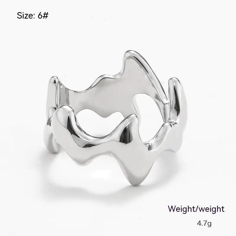 Irregular Metal Unique Ring Design for Women