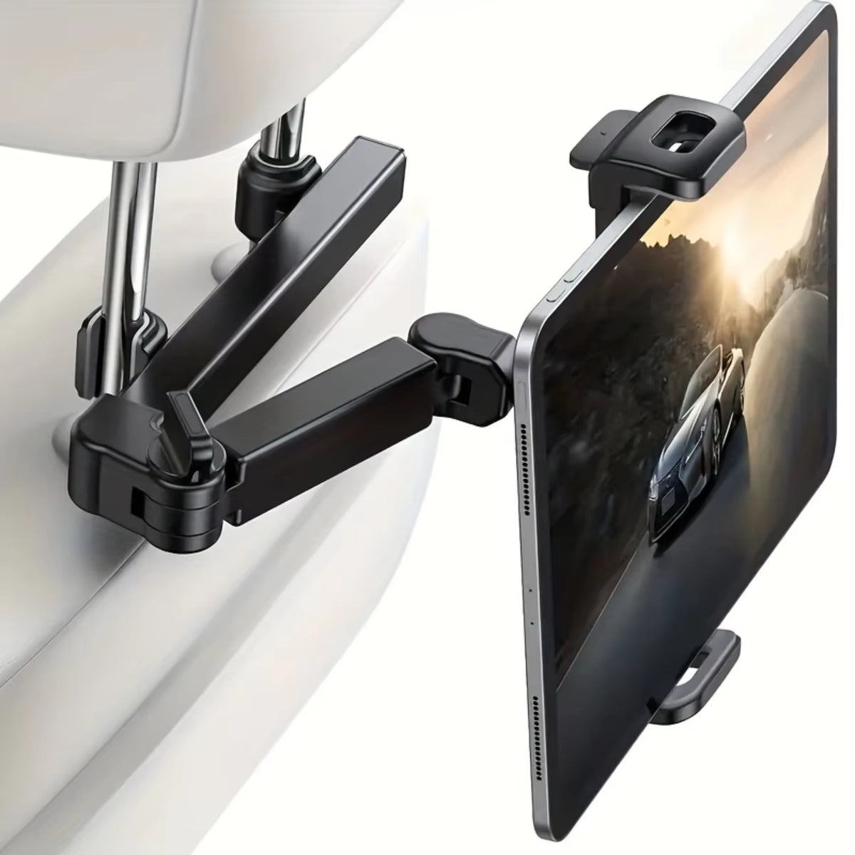 Car Headrest Tablet Holder – Adjustable Mount & Stand for iPad, Mini, Air, and 4.7–12.9” Devices