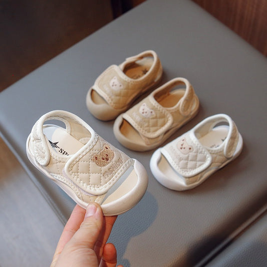 Toddler Bear Shoes – Soft Sole Baby Sandals for Boys & Girls with Protective Toe Cap