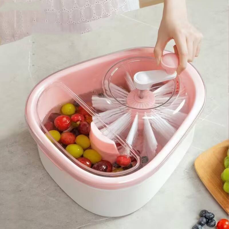 Hands-Free Fruit Washing Basin with Draining Basket – Removes Pesticides & Stains Easily