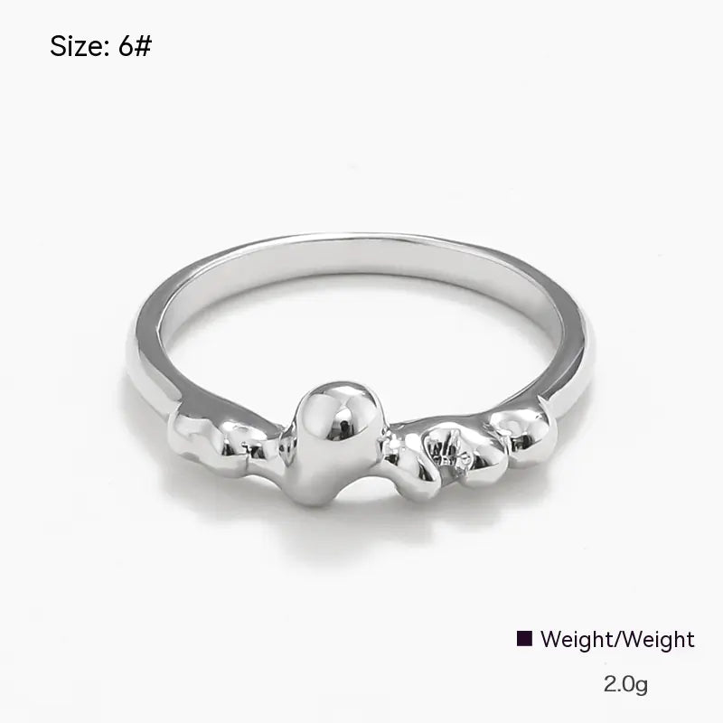 Irregular Metal Unique Ring Design for Women