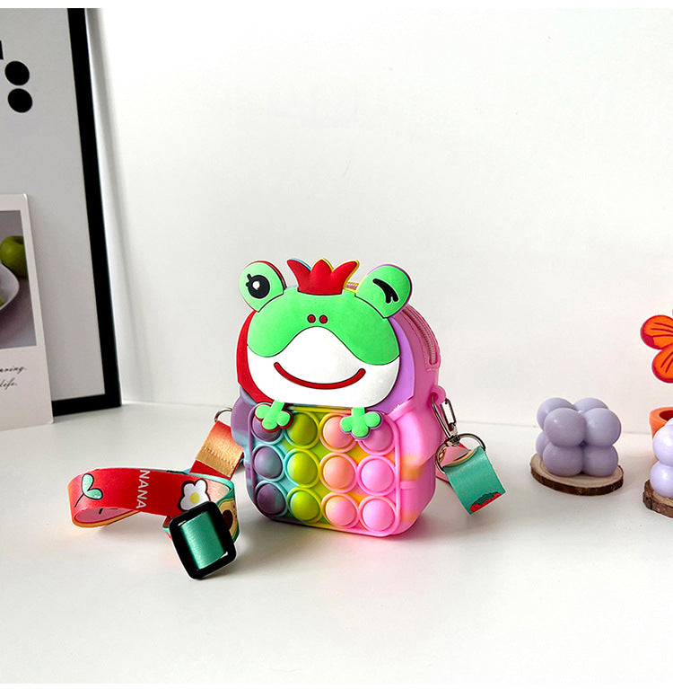 Children’s Silicone Bubble Crossbody Cartoon Animal Small Backpack/bag/Purse