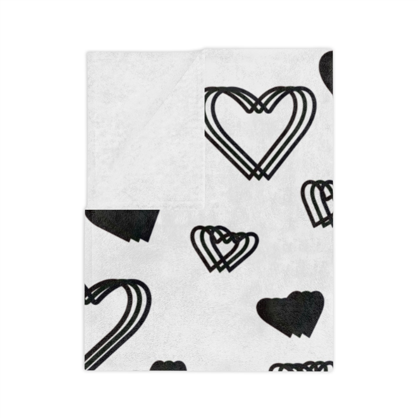 Black Heart Pattern Velveteen Microfiber Blanket