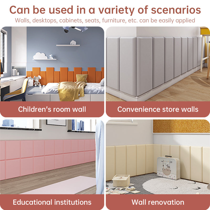 Kids 3D Wall Sticker, Self-Adhesive, Soft leather bag and Anti- collision Wall Bedhead Panels (2-8pcs)